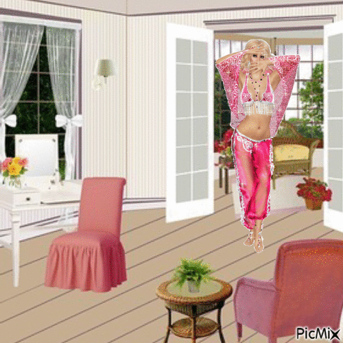 Genie in living room - Free animated GIF