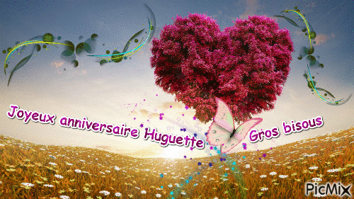 Joyeux anniversaire Huguette - Безплатен анимиран GIF