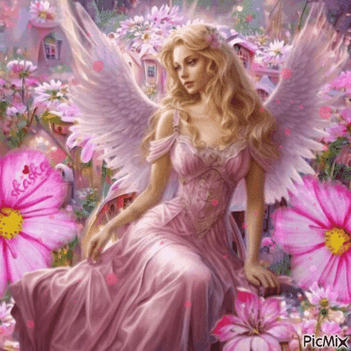 Розовый Ангел - Zdarma animovaný GIF