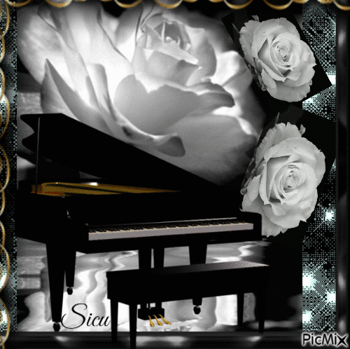 le piano noir - Бесплатный анимированный гифка