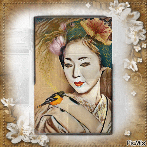 Retrato de dama oriental - 無料のアニメーション GIF