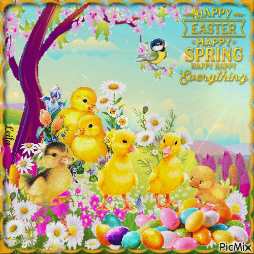 Happy Ester, Happy Spring, happy everything - GIF animé gratuit