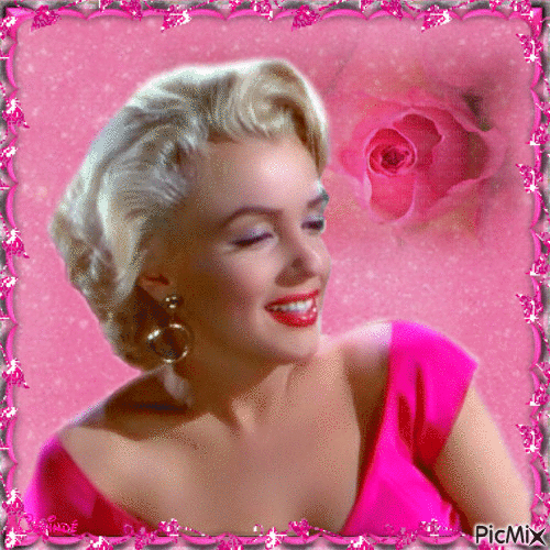Marilyn in pink - Free animated GIF