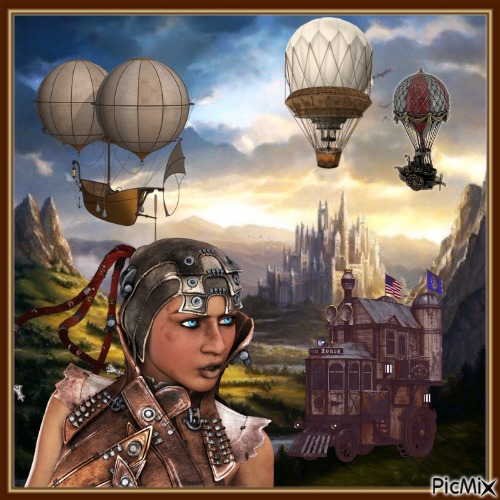 Heißluftballons - Steampunk - darmowe png
