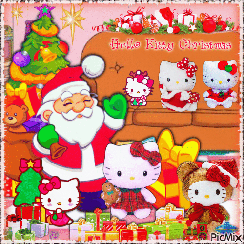Hello Kitty Christmas - GIF animasi gratis