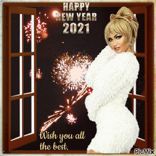 Happy New Year 2021. Wish you all the best. - 免费动画 GIF