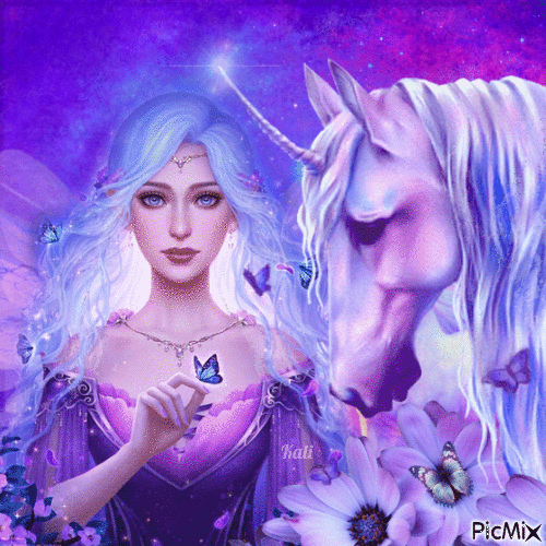 Fairy & Unicorn - Ilmainen animoitu GIF