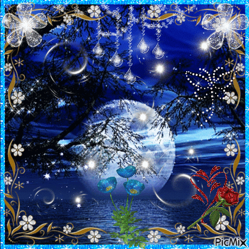 moonlight night sky - Besplatni animirani GIF