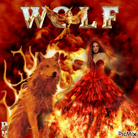 FIRE WOLF - Free animated GIF