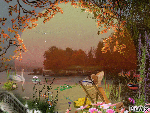 Repos au Lac - Darmowy animowany GIF