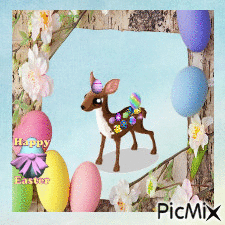 Easter Egg Deer - GIF animé gratuit