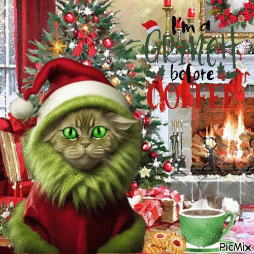 Cat Grinch - Free animated GIF