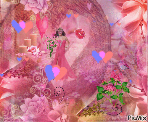 Masked Lady in pink - Darmowy animowany GIF