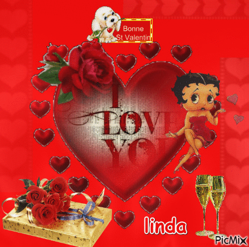 I Love You Bonne st.valentin - Безплатен анимиран GIF