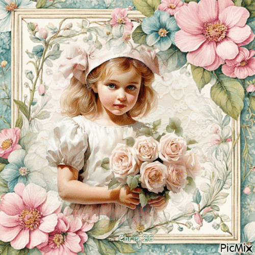 CONTEST 🌸 Vintage - Little Girl🌸 - Free animated GIF