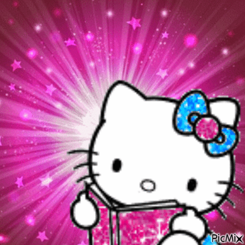Hello Kitty lit - Gratis animerad GIF