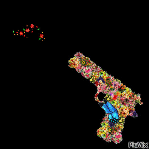 shooting flowers - 無料のアニメーション GIF