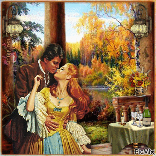 Romance en automne - Gratis animeret GIF