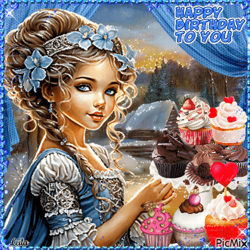 Happy Birthday to You. Cupcakes - GIF animasi gratis