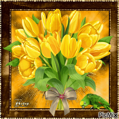 yellow flowers - Бесплатни анимирани ГИФ