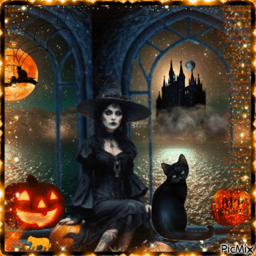 Halloween with silhouettes - Δωρεάν κινούμενο GIF