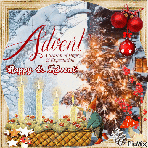 Happy 4. Advent - GIF animé gratuit