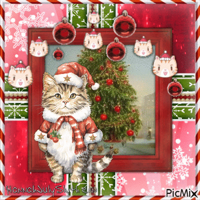 {Feliz Navidad Cat} - Animovaný GIF zadarmo