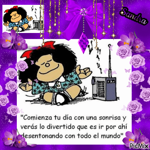 Mafalda en lila - GIF animate gratis