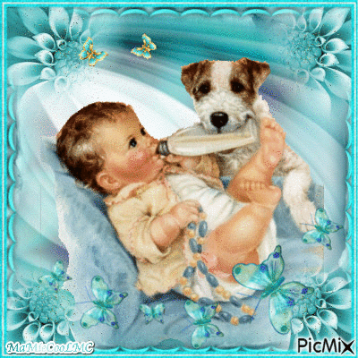 bébé biberon chien - Ingyenes animált GIF