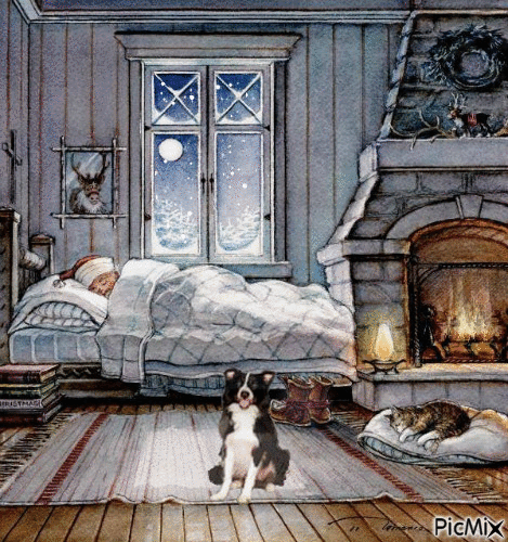 Peaceful Winter Night - Bezmaksas animēts GIF
