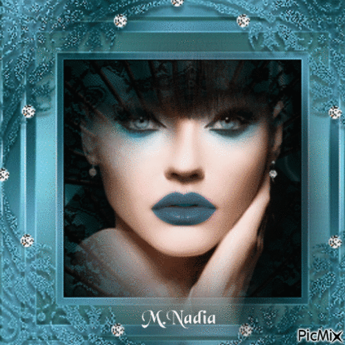 portrait femme en turquoise ,, - Ingyenes animált GIF