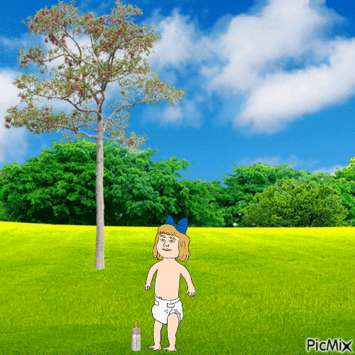 Cartoon baby in real life - Darmowy animowany GIF