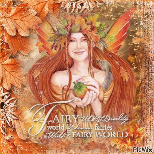 Autumn fairy orange - GIF animé gratuit