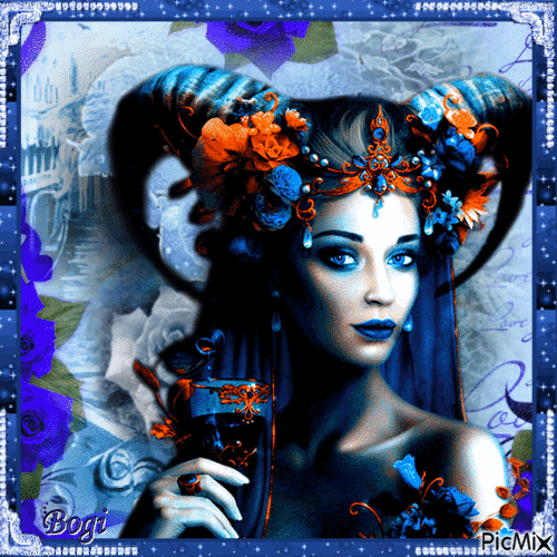 Fantasy creation in blue... - Free animated GIF