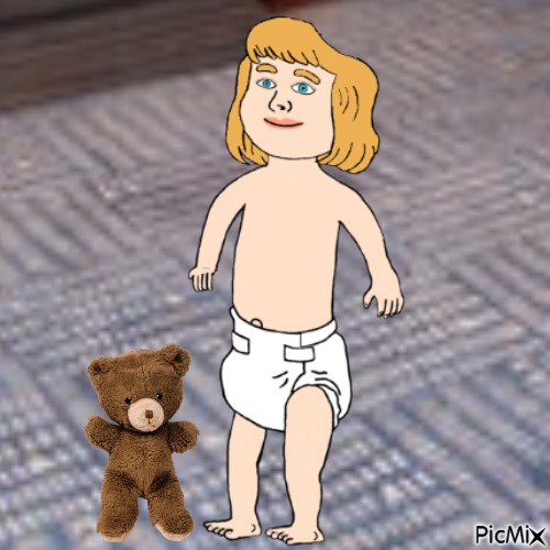 Baby and teddy bear - Free PNG