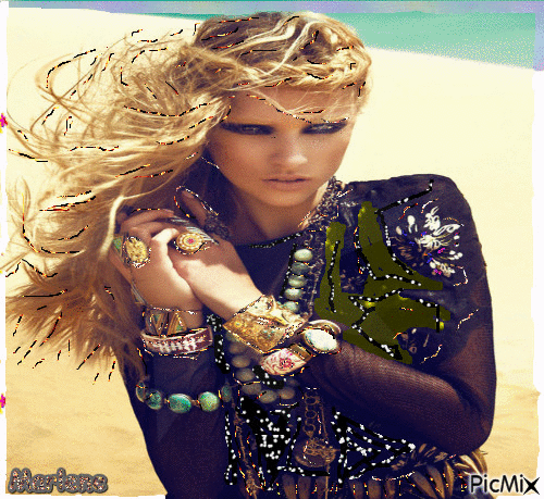 Portrait Woman Colors Deco Glitter Fashion Glamour - Darmowy animowany GIF