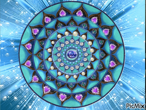 Mandala bleu - Ingyenes animált GIF