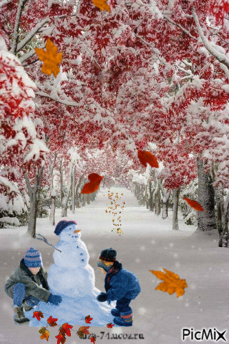 Snowey Autumn - Free animated GIF