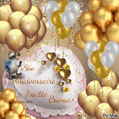 Anniversaire Josette  ♥ ♥ - Darmowy animowany GIF