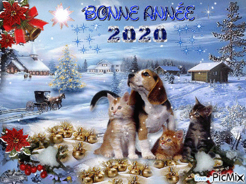 Bonne année 2020. © - Бесплатный анимированный гифка