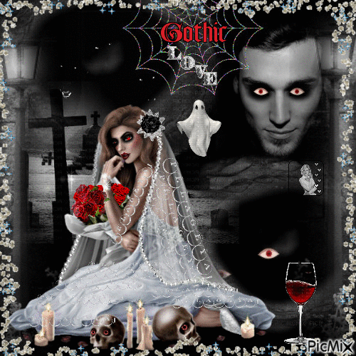 👩  Gothic amour+☠👻👻👻 - Gratis animerad GIF