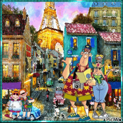 Street of Paris - GIF เคลื่อนไหวฟรี