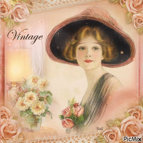 Vintage woman's portrait - 免费动画 GIF