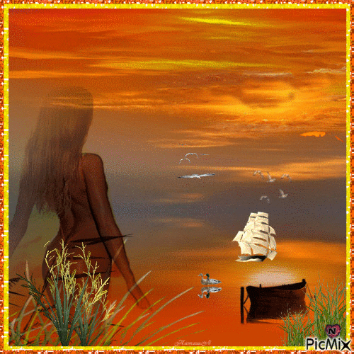coucher du soleil - Безплатен анимиран GIF