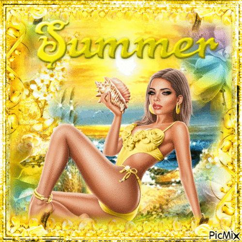 yellow summer - Бесплатный анимированный гифка