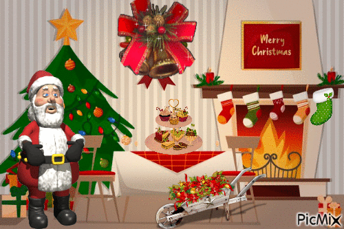 Llegada de Santa Claus - GIF animé gratuit