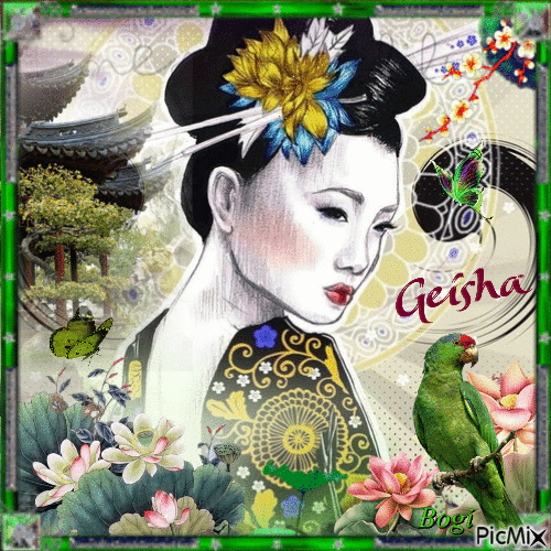 Portrait of a geisha... - Ücretsiz animasyonlu GIF
