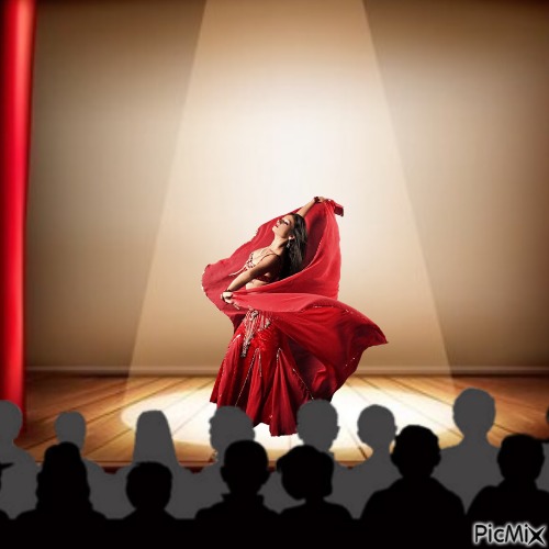 Belly dancer on stage - Free PNG