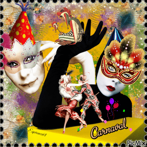 💃🕺🎊Joyeux Carnaval 🎭 de Mardi Gras 💃🕺🎊 - GIF animate gratis