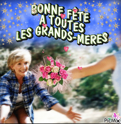 Concours "Bonnes fêtes à toutes les mamies de France et du monde entier" - Безплатен анимиран GIF